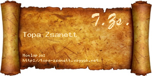 Topa Zsanett névjegykártya
