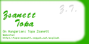 zsanett topa business card